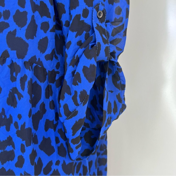 Torrid Animal Print Chiffon Shirtdress 3X 
Going Wild Blue Leopard100%Polyester - Picture 7 of 16